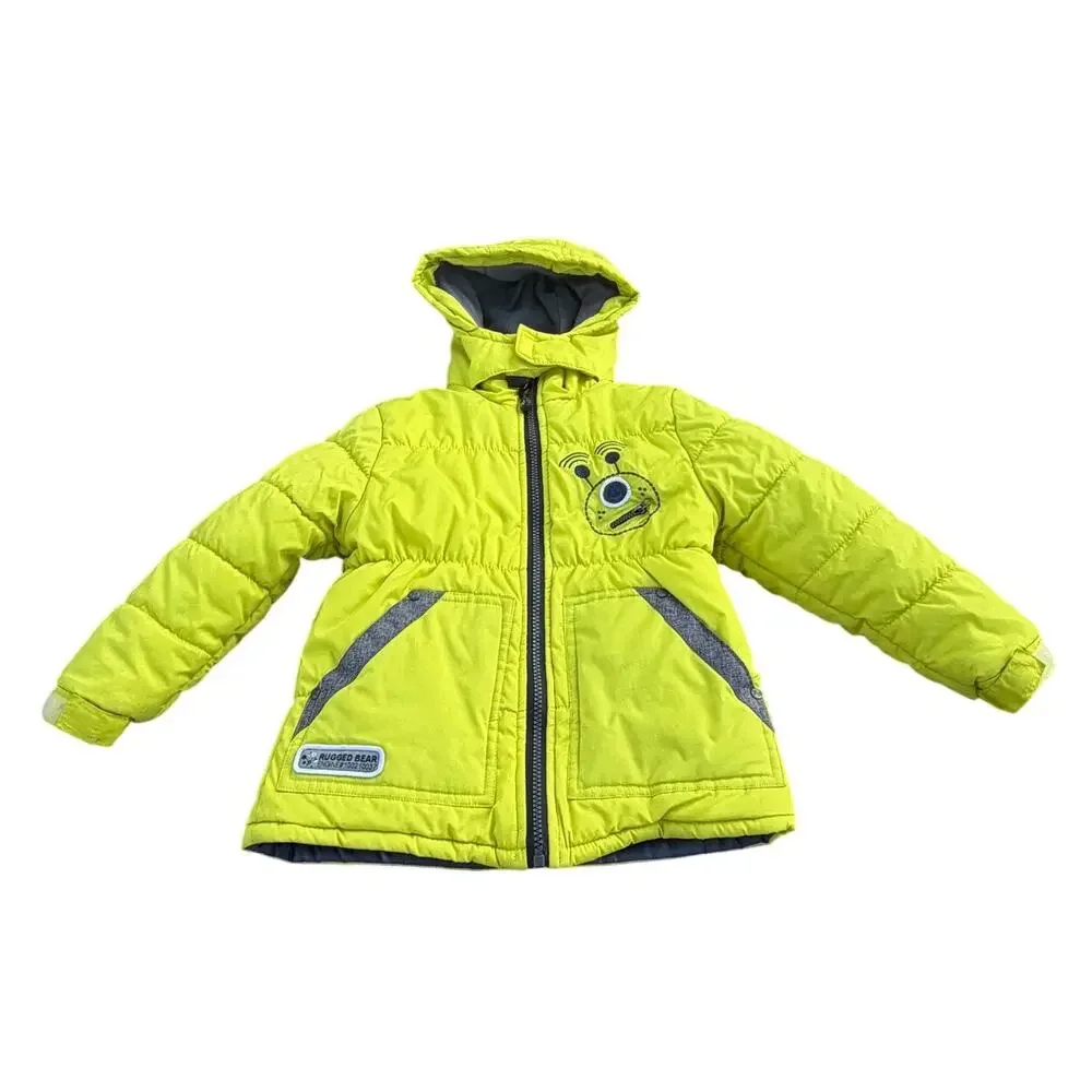 Rugged Bear Boy's Coat and Snowpants Set - Yellow/Gray - Size 4/5